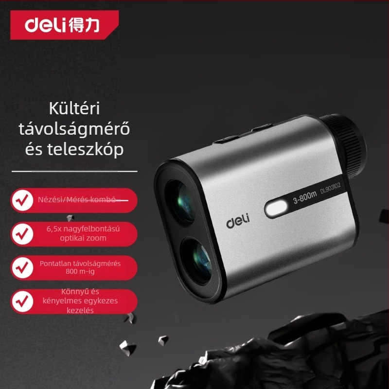 Kültéri lézeres távolságmérő teleszkóppal, 2 az 1-ben, DL903102, hatótávolság 1000 m