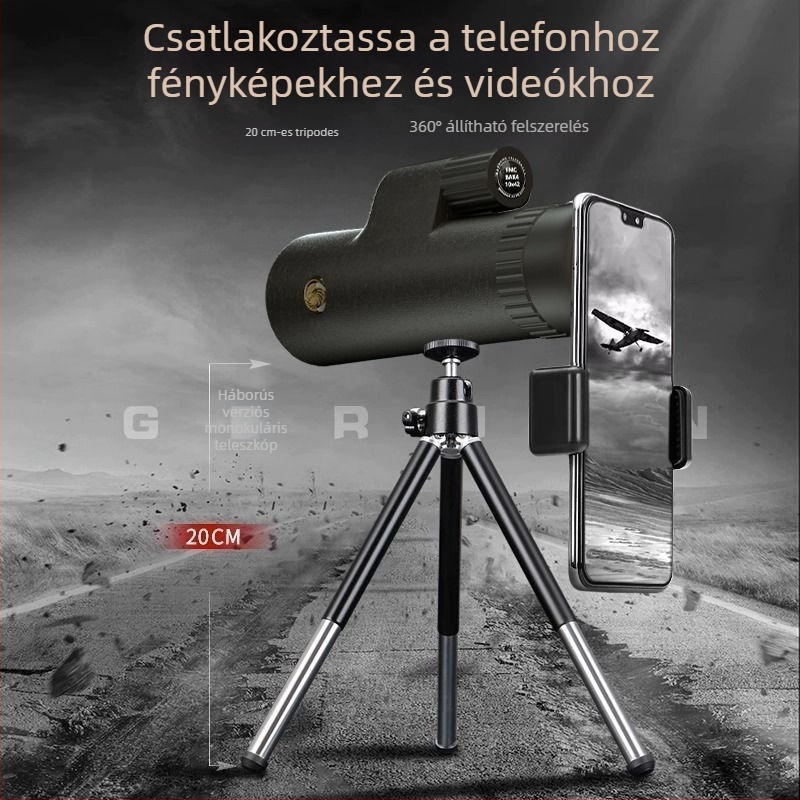 10x42 professzionális szintű monokulár teleszkóp, kiváló tisztaság alacsony megvilágítás mellett és teljes optikai üveg