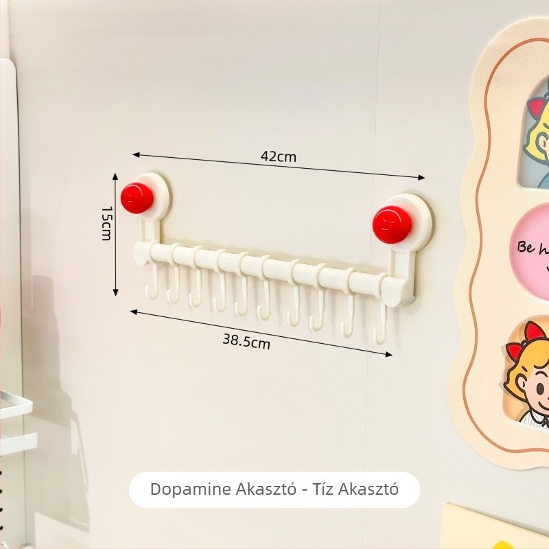 Falihoz rögzített, vákuumos szívóval ellátott konyhai eszköztartó állvány lyukasztás nélkül, multifunkcionális rendező kanalak és spatulák számára; Anyag: PP+PET; Súly: 300 g; Befejezés: sprayfesték; Stílus: modern minimalist