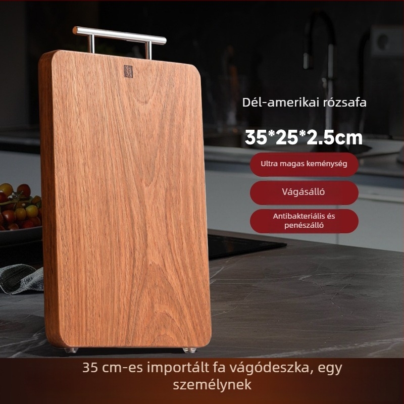 Tömörfa vágódeszka, kétoldalas, csúszásmentes, háztartási használatra