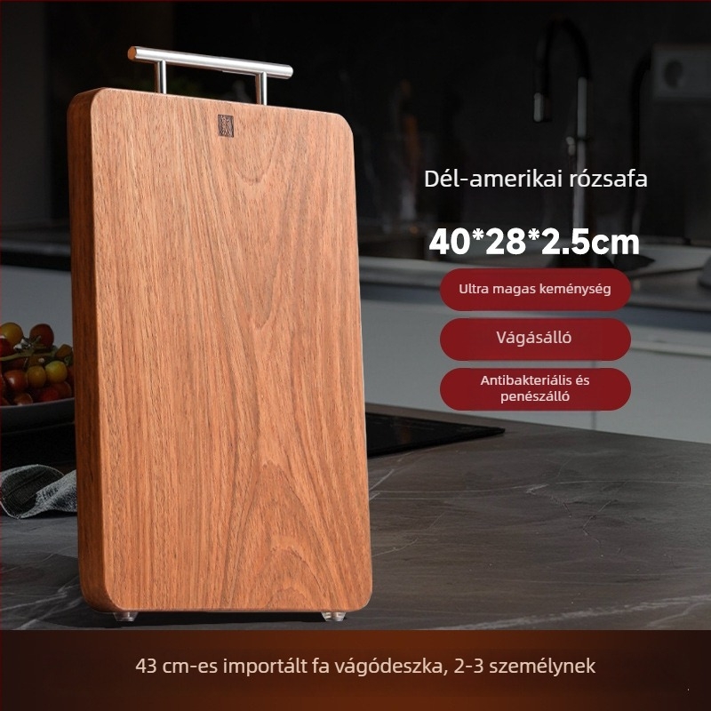 Tömörfa vágódeszka, kétoldalas, csúszásmentes, háztartási használatra