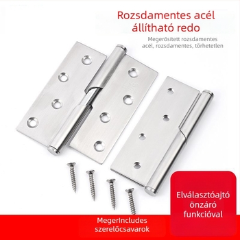 Fa bútorokhoz való ajtópánt, állítható, önzáró, mozgatható, anyag: 201 rozsdamentes acél, felület: csiszolt