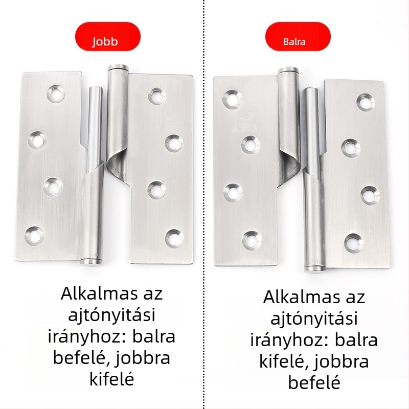 Fa bútorokhoz való ajtópánt, állítható, önzáró, mozgatható, anyag: 201 rozsdamentes acél, felület: csiszolt