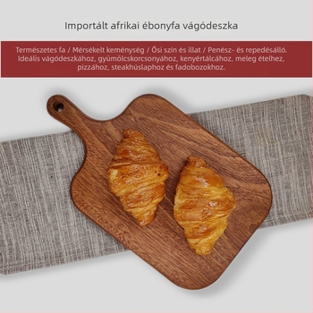 Ebonfa vágódeszka – tömörfa, antibakteriális és penész elleni, kenyér, pizza és steakhez