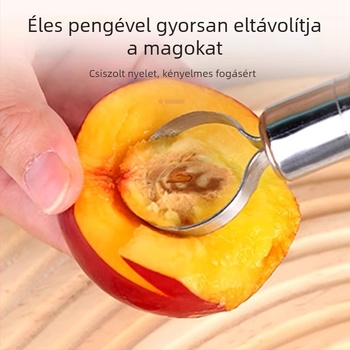 Barackmagkivágó, rozsdamentes acél, háztartási használat, gyümölcs szeparáló, modern minimalista stílus