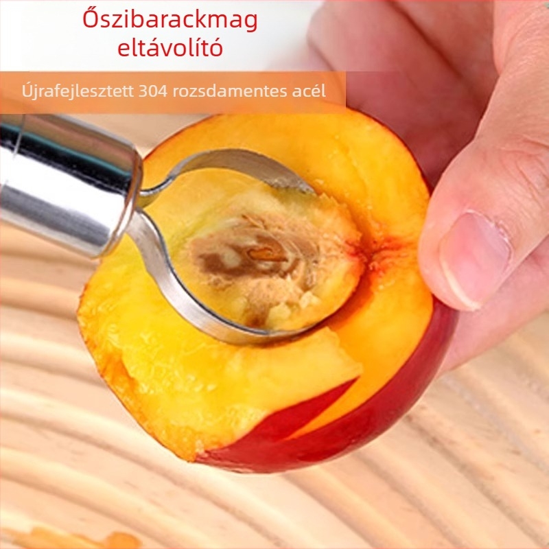 Barackmagkivágó, rozsdamentes acél, háztartási használat, gyümölcs szeparáló, modern minimalista stílus