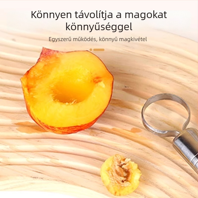 Barackmagkivágó, rozsdamentes acél, háztartási használat, gyümölcs szeparáló, modern minimalista stílus