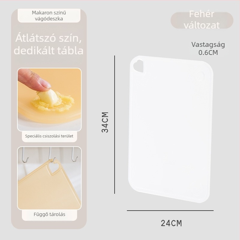 PP vágódeszka, penészálló, műanyag konyhai deszka gyümölcsök és zöldségek előkészítéséhez, hordozható