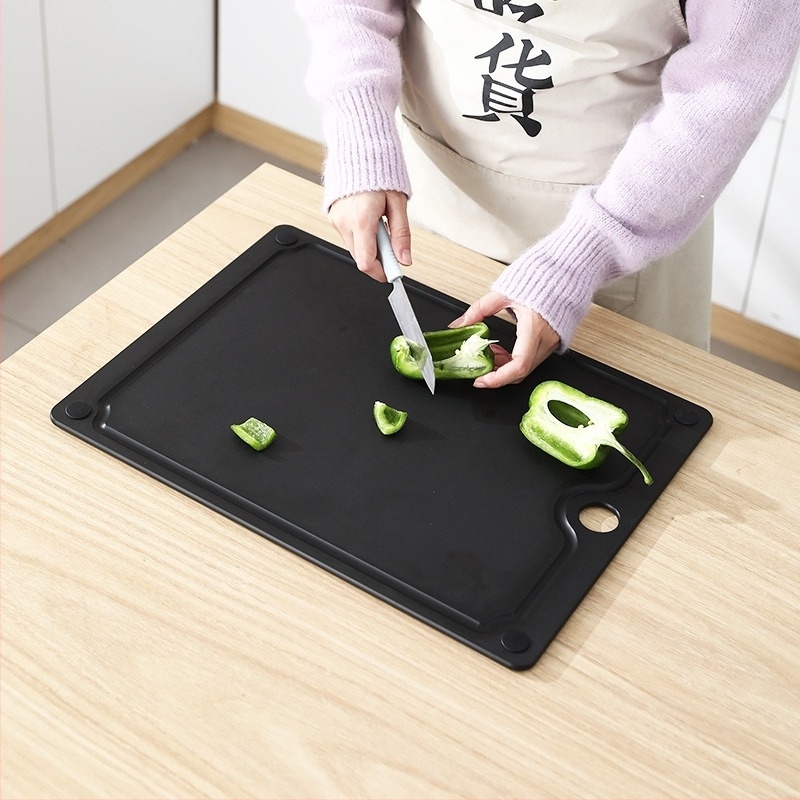 Szilárdfa vágódeszka, antibakteriális és anti-mildew, multifunkcionális konyhai tábla gyümölcsök, zöldségek és tészta nyújtásához