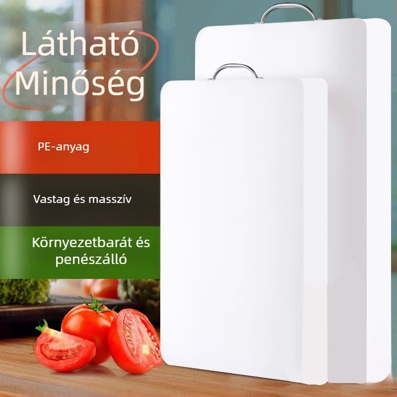 PE műanyag vágódeszka, antibakteriális és penészálló, megerősített, kétoldalas, Zhejiangből származó.