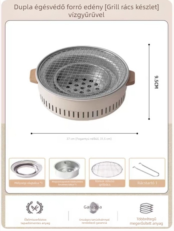 Explorer hordozható tűzhely • rozsdamentes acél • 2 kg • 3–5 főnek alkalmas • Modell TXZ-HK5001: többszörös használat – hálózati csatlakozás vagy szénhasználat