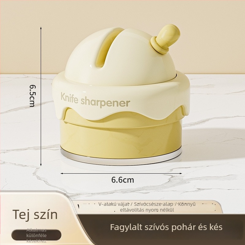 Késélező szívófejű alapú – háztartási konyhai kések és ollók számára, ABS test és kerámia csiszolófelület