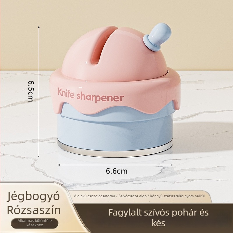 Késélező szívófejű alapú – háztartási konyhai kések és ollók számára, ABS test és kerámia csiszolófelület