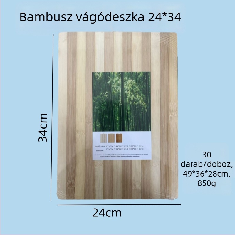 Bambusz vágódeszka, antibakteriális és gombaellenes, kétoldalas, 30 × 40 cm, konyha