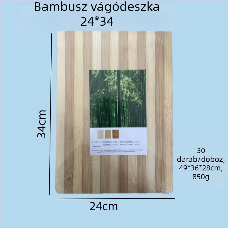 Bambusz vágódeszka, antibakteriális és gombaellenes, kétoldalas, 30 × 40 cm, konyha