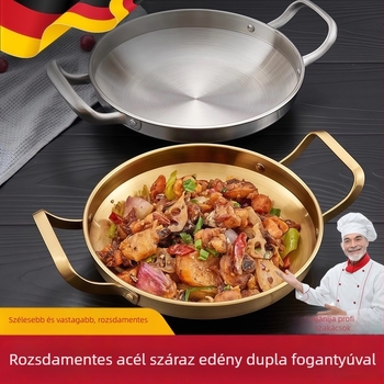 Koreai stílusú 304-es rozsdamentes acél Dry Pot, sokrétegű aljzattal, univerzális tűzhelyhez