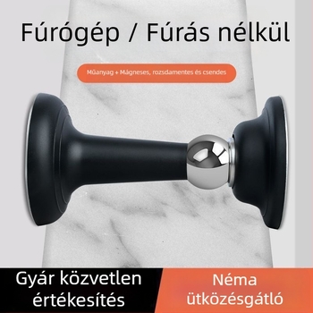 Mágneses ajtóstopper – fúrás nélkül, kettős funkció, szilikonból, fa ajtókhoz, ütközés elleni védelem