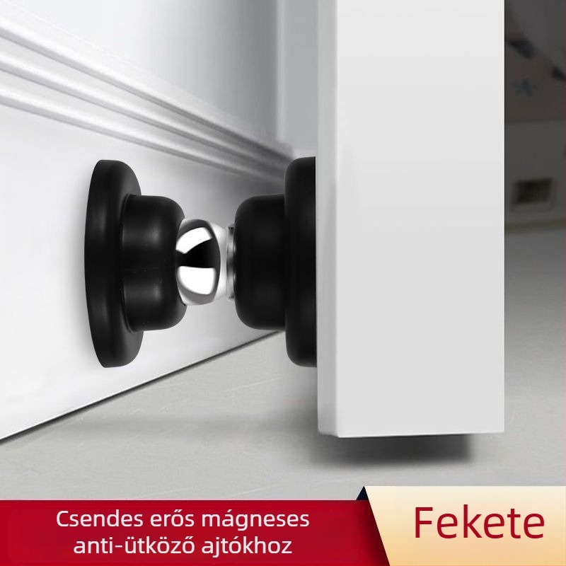 Mágneses ajtóstopper – fúrás nélkül, kettős funkció, szilikonból, fa ajtókhoz, ütközés elleni védelem
