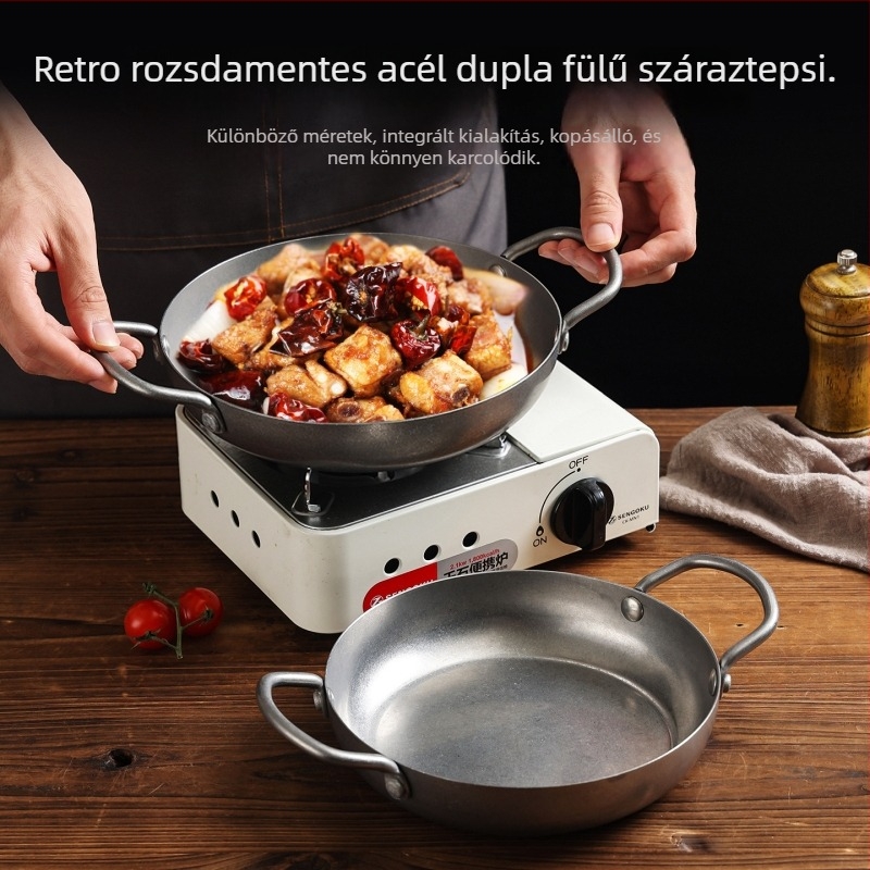 Chef meis serpenyő, 304 rozsdamentes acél, háromrétegű alj, tapadásmentes bevonat, indukciós tűzhelyekkel kompatibilis, mélység 4,5 cm