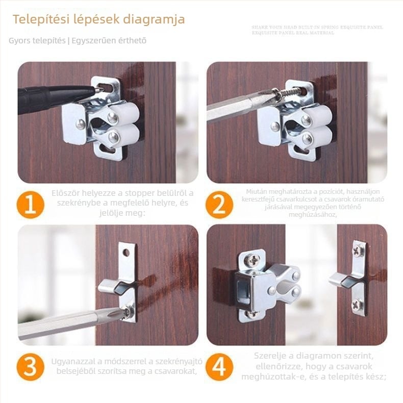 Mágneses retesz szekrényajtóhoz, cinkötvözet, padlóra szerelhető, kézi működtetés, Jingli Hardware, modern egyszerű stílus