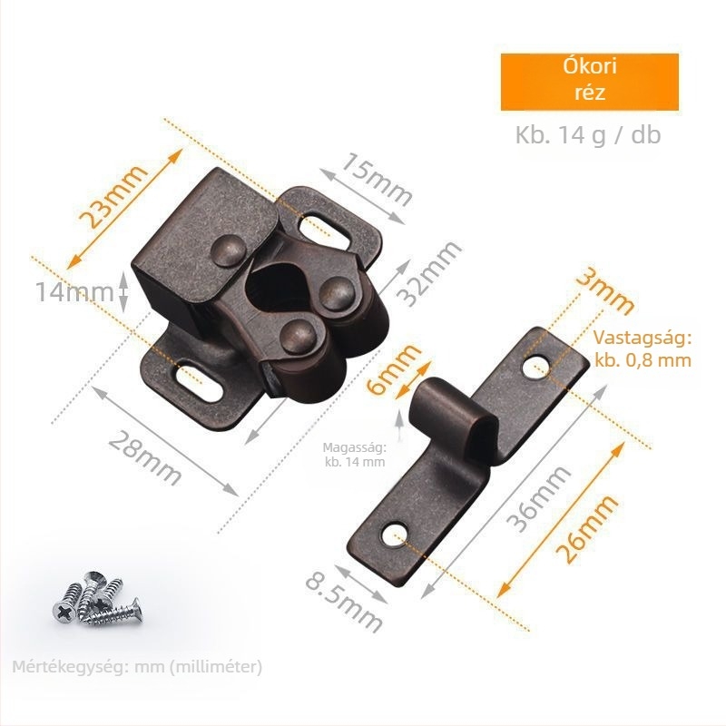 Mágneses retesz szekrényajtóhoz, cinkötvözet, padlóra szerelhető, kézi működtetés, Jingli Hardware, modern egyszerű stílus