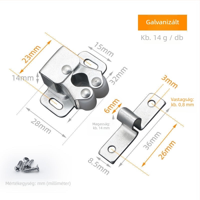 Mágneses retesz szekrényajtóhoz, cinkötvözet, padlóra szerelhető, kézi működtetés, Jingli Hardware, modern egyszerű stílus