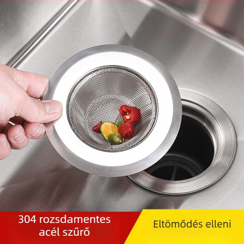 Rozsdamentes acél mosogató szűrőháló, modell 11142, modern minimalist stílus