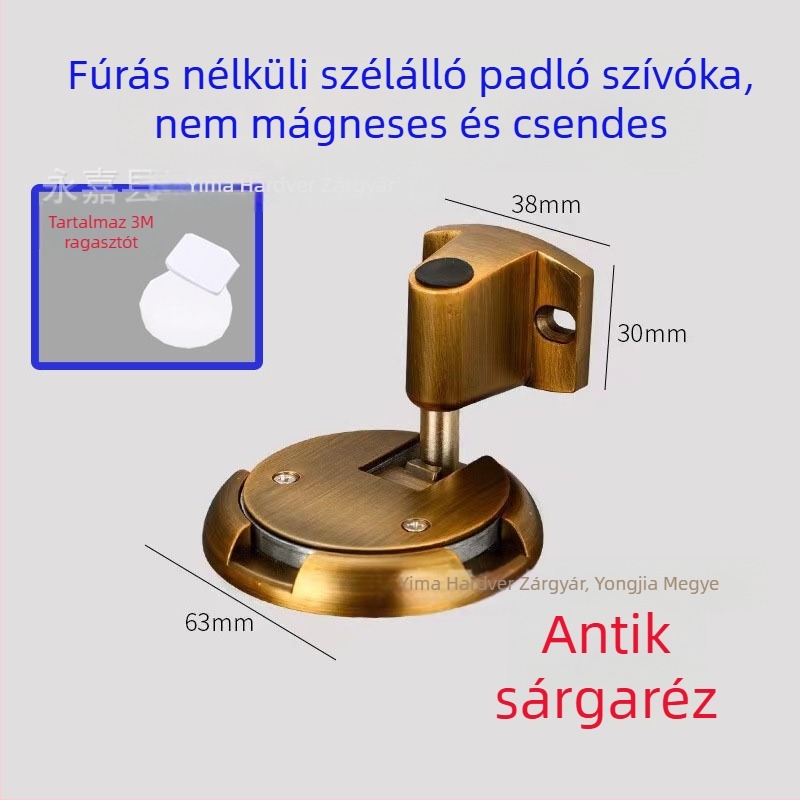 Földre szerelt ajtókorlátozó, fúrás nélkül, kör alakú dizájn, ütközésvédelmi megoldás üvegajtókhoz, fürdőszobai bejárati ajtó blokkoló