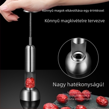 Gyümölcsmag-kivágó – 304 rozsdamentes acél, prés-típusú magkivágó, többfunkciós gyümölcsmag-eltávolító