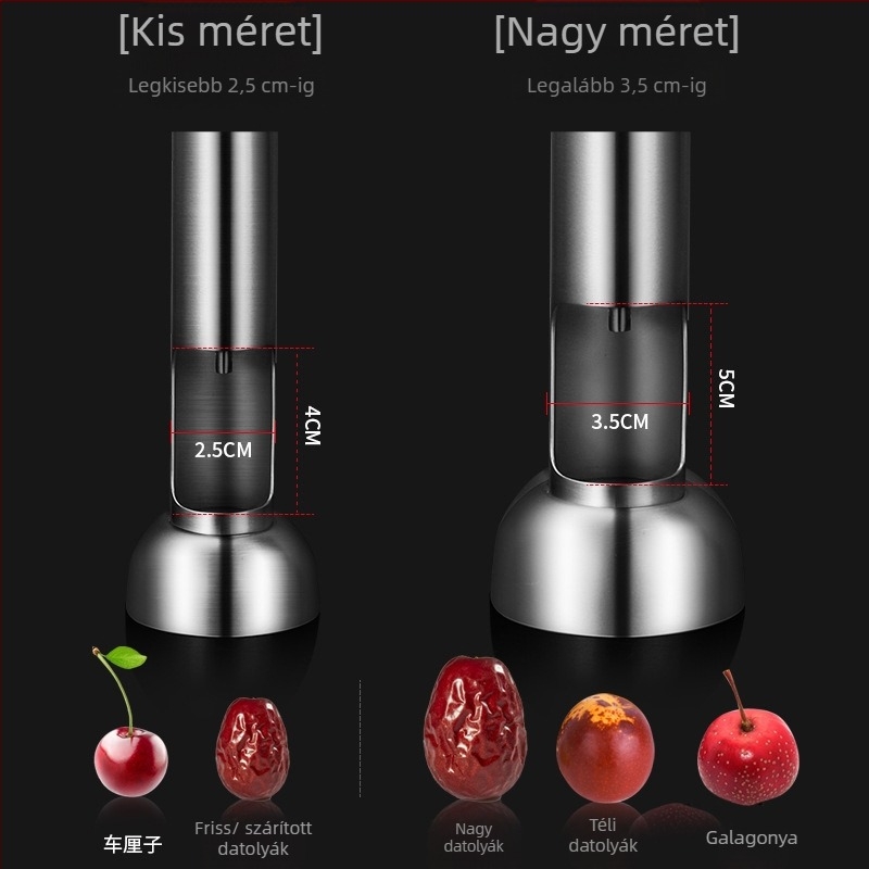 Gyümölcsmag-kivágó – 304 rozsdamentes acél, prés-típusú magkivágó, többfunkciós gyümölcsmag-eltávolító