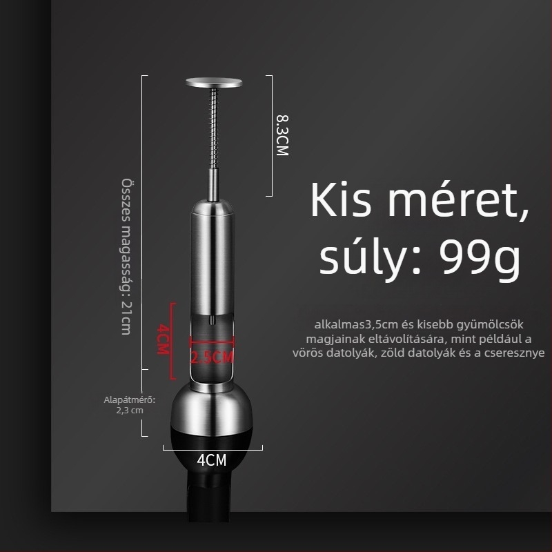 Gyümölcsmag-kivágó – 304 rozsdamentes acél, prés-típusú magkivágó, többfunkciós gyümölcsmag-eltávolító