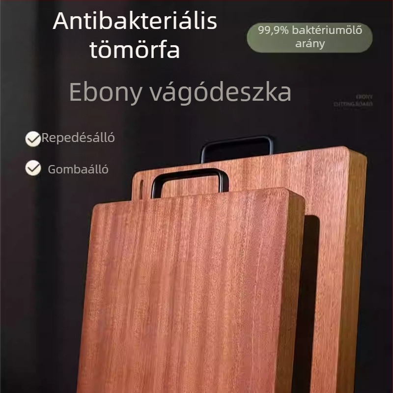Háztartási fekete szantálfa vágódeszka, tömör fa, konyhai vágódeszka, 2,5 cm vastagság, csontvágó deszka