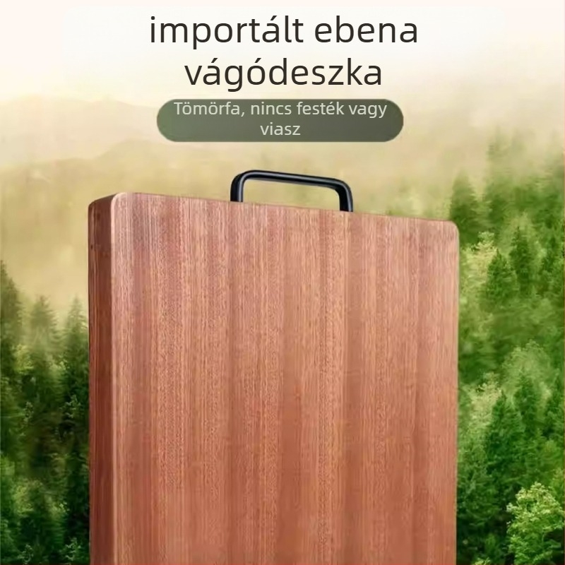 Háztartási fekete szantálfa vágódeszka, tömör fa, konyhai vágódeszka, 2,5 cm vastagság, csontvágó deszka