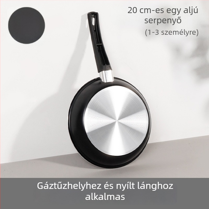 24 cm tapadásmentes serpenyő otthoni használatra, ideális tojás, palacsinta és steak sütéséhez, kompatibilis indukciós és gáztűzhellyel