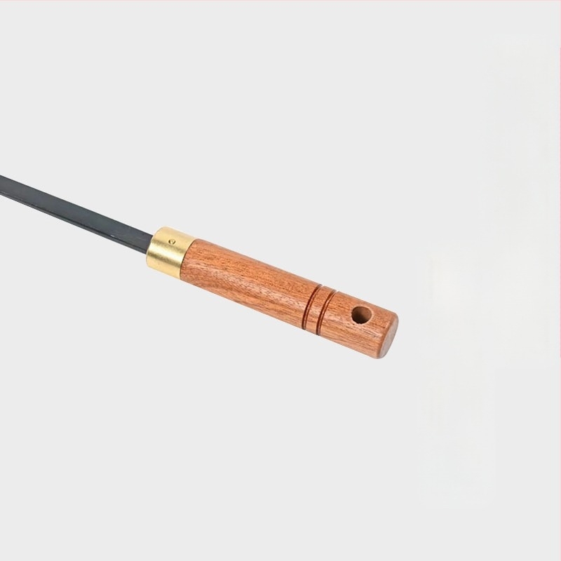 Vasból készült spatula- és kanálkészlet Sabri fa nyéllel, teppanyaki konyhai eszközök, hőálló