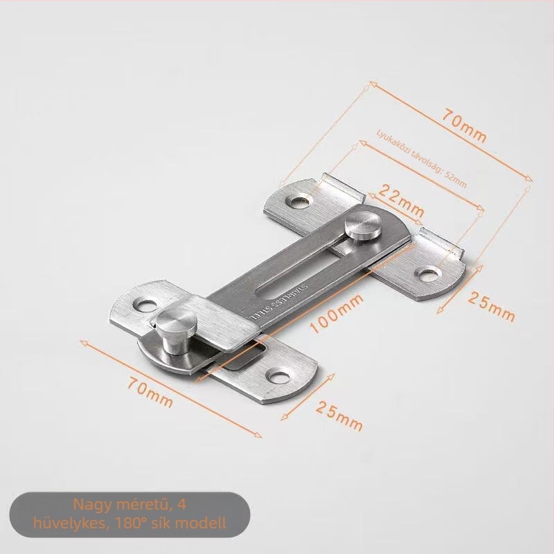 Anti-theft ajtózár rozsdamentes acélból, kefés felület, modern minimális stílus, az ajtókhoz