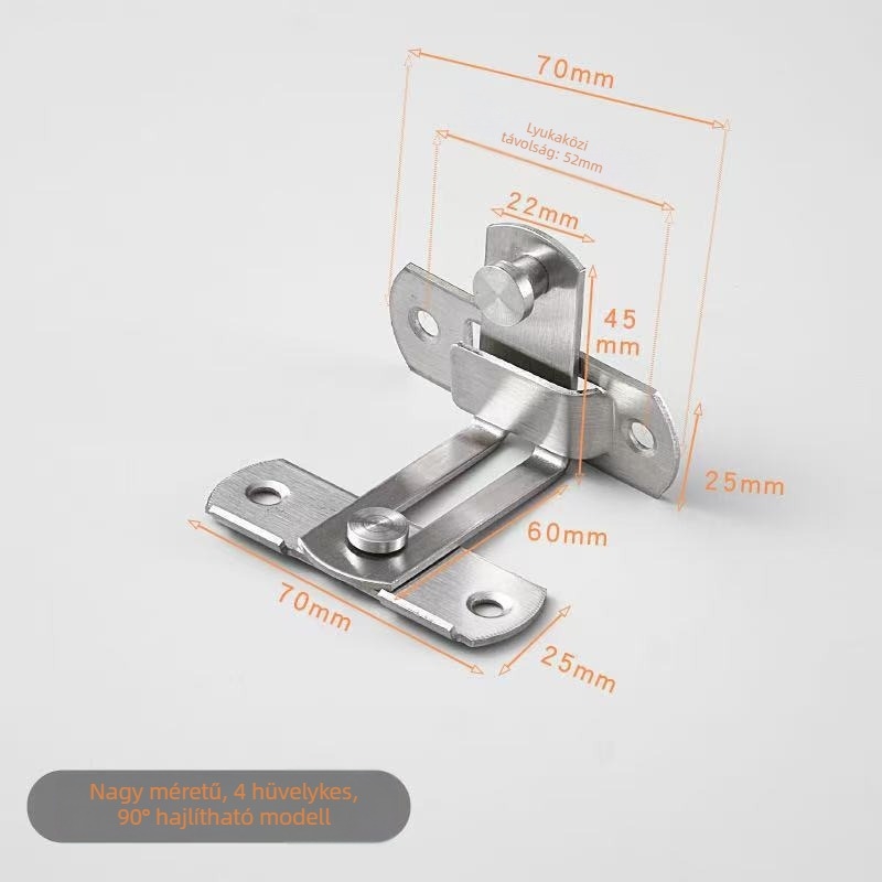 Anti-theft ajtózár rozsdamentes acélból, kefés felület, modern minimális stílus, az ajtókhoz