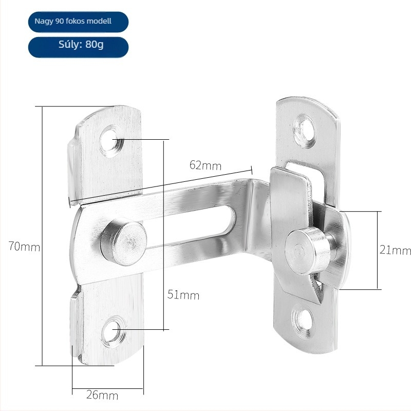 Door latch Butterfly latch; Model: Door latch; Rozsdamentes acél; Brushed steel felület; Stílus Modern simplicity