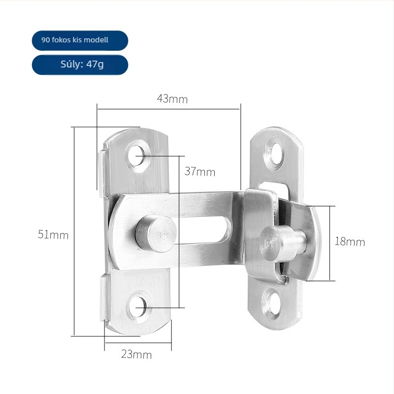 Door latch Butterfly latch; Model: Door latch; Rozsdamentes acél; Brushed steel felület; Stílus Modern simplicity