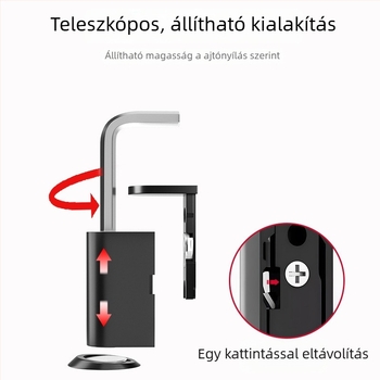 Mágneses ajtófogó üvegajtókhoz, padlóra szerelhető, fúrás nélkül, cinkötvözetből, kefével csiszolt felülettel
