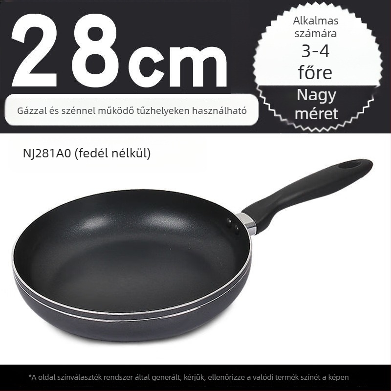 Supor nem tapadós serpenyő, sík aljzatú, 10 cm mélység, nyílt lánggal kompatibilis, model NJ241A0/NJ261A0/NJ281A0