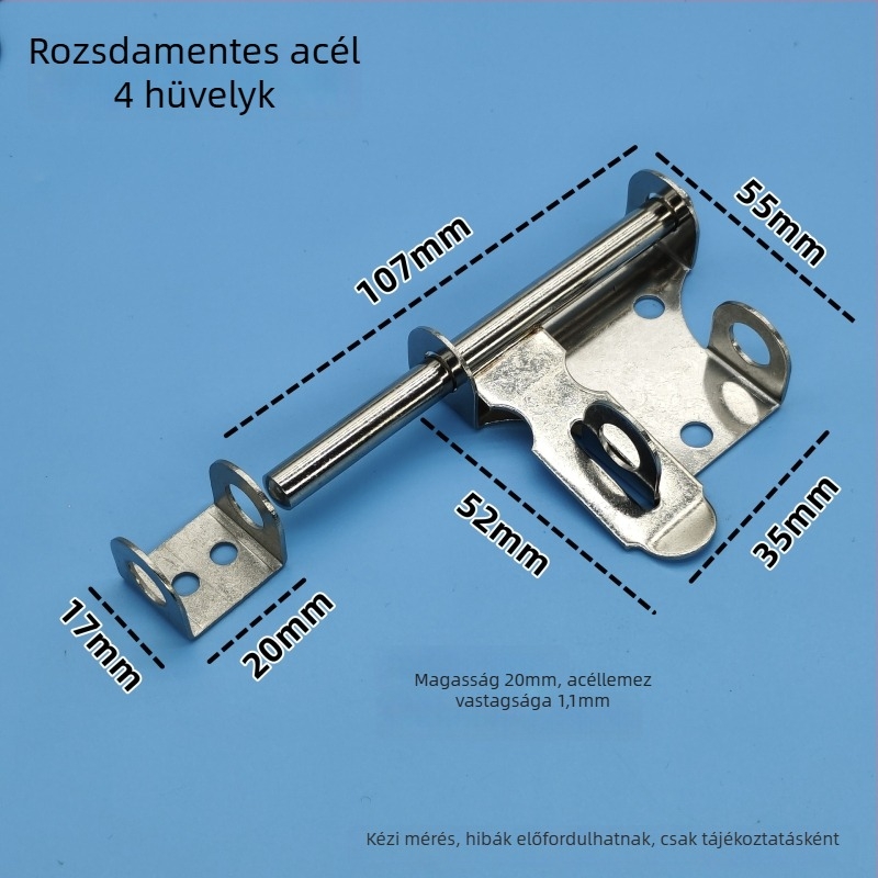 Type A ajtócsap rozsdamentes acélból, záras, kétirányú, polírozott felület, modell 20220818, modern stílus