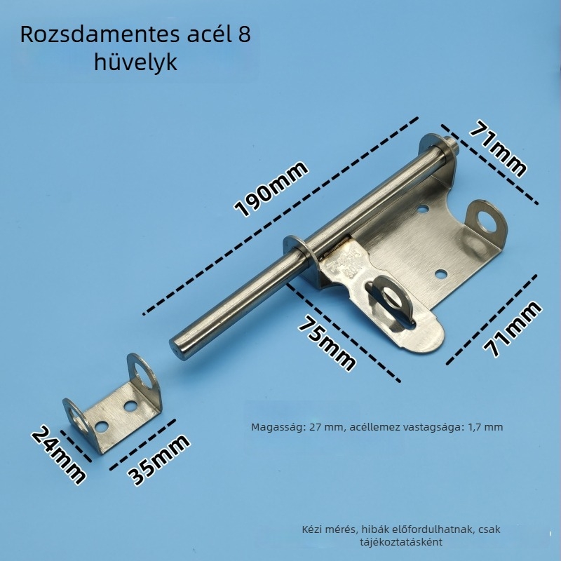 Type A ajtócsap rozsdamentes acélból, záras, kétirányú, polírozott felület, modell 20220818, modern stílus