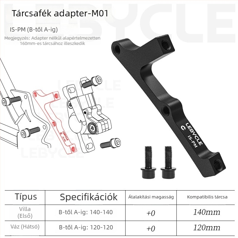 Lebycle tárcsafék átalakító adapter hegymászó kerékpárhoz, 160mm/180B-tól 203mm-ig