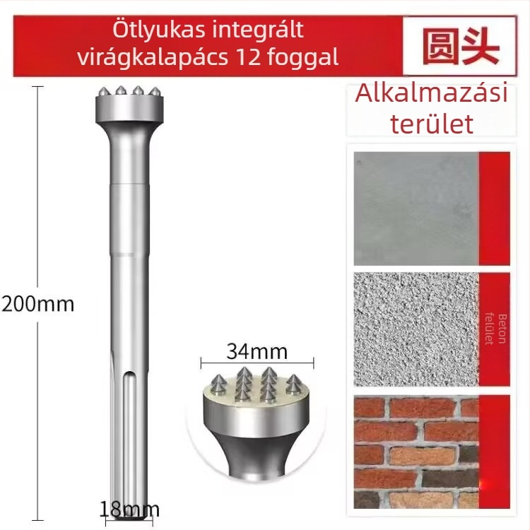 Hengyao Tools Elektromos kalapácsfej hexagonális négyszögletes fogantyúval, ötvözött integrált betonhoz
