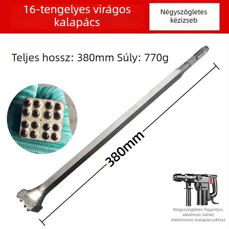 Hengyao Tools Elektromos kalapácsfej hexagonális négyszögletes fogantyúval, ötvözött integrált betonhoz