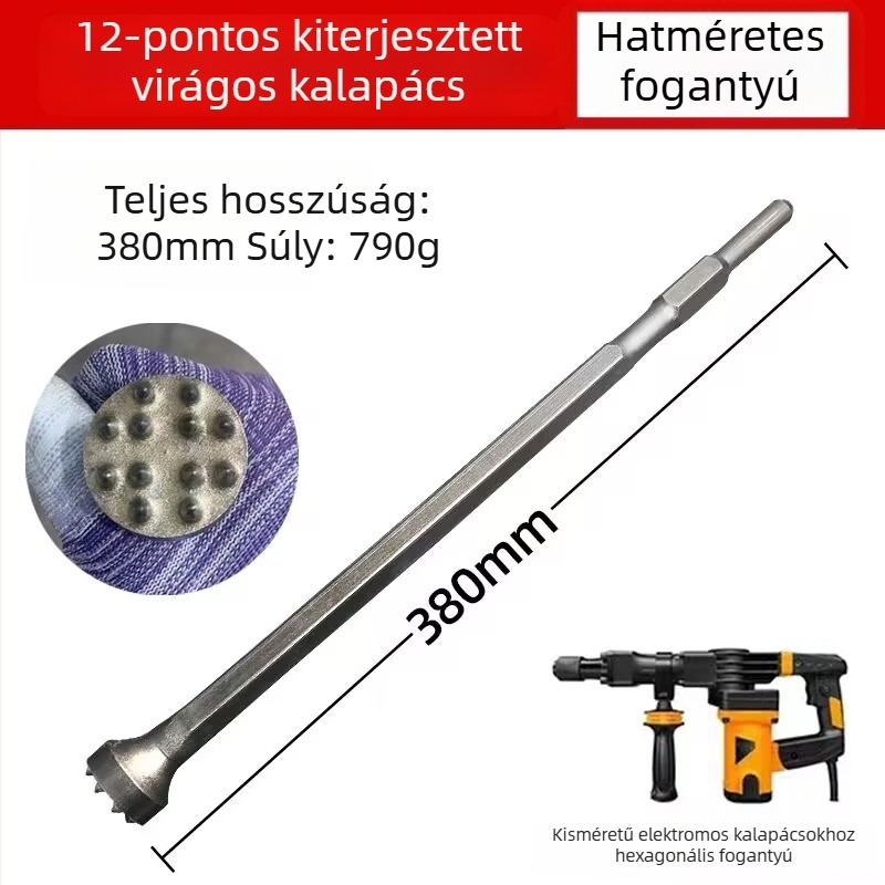 Hengyao Tools Elektromos kalapácsfej hexagonális négyszögletes fogantyúval, ötvözött integrált betonhoz