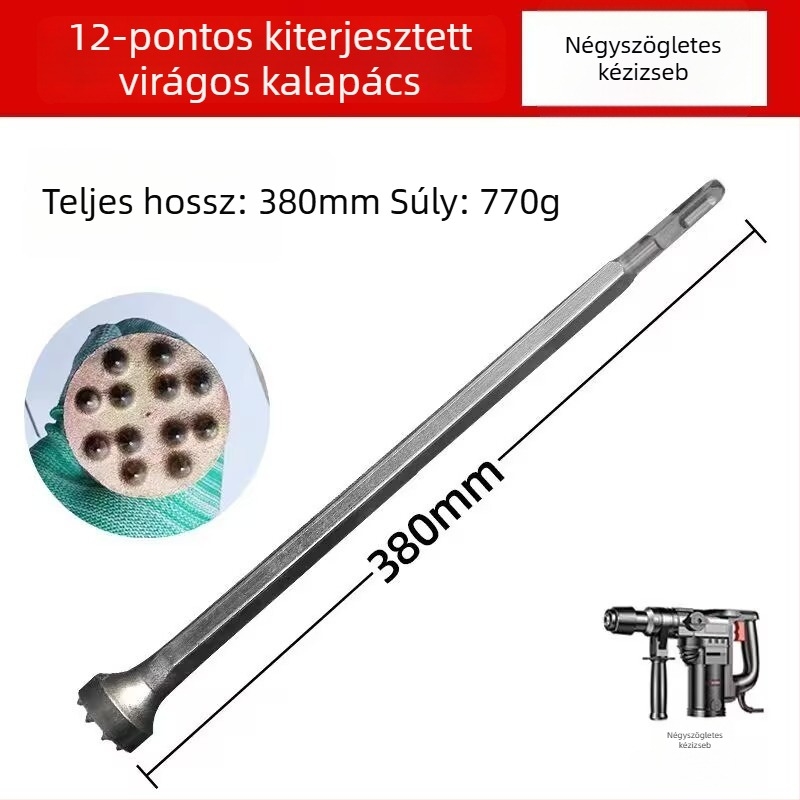 Hengyao Tools Elektromos kalapácsfej hexagonális négyszögletes fogantyúval, ötvözött integrált betonhoz