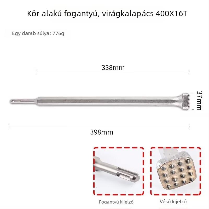 Hengyao Tools Elektromos kalapácsfej hexagonális négyszögletes fogantyúval, ötvözött integrált betonhoz