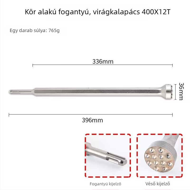 Hengyao Tools Elektromos kalapácsfej hexagonális négyszögletes fogantyúval, ötvözött integrált betonhoz